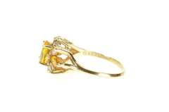 14K Yellow Gold 1.50 Ctw Citrine Diamond Halo Engagement Ring