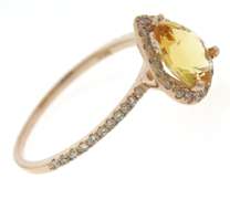 Stunning Citrine w Diamond Halo Ring