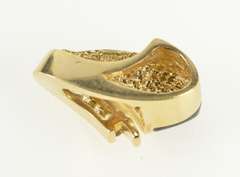 14K Yellow Gold Ornate Black Onyx Diamond Channel Slide Pendant