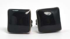 Sterling Silver Black Enamel  Earrings