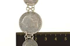 Sterling Silver Victorian Etched Love Token Canadian Coin Bracelet