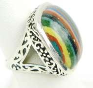 Sterling Multi-Gemstone Ring, Size 7