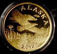 ALASKA MINT ALASKA'S FLYING EAGLE SILVER MEDALLION 1 OZ - 2012  HAS COA