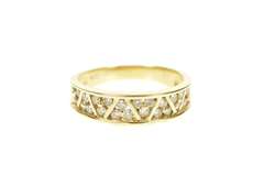 14K Yellow Gold 0.60 Ctw Triangle Diamond Wedding Band Ring