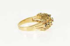 14K Yellow Gold 2.10 Ctw Tiered Sapphire Diamond Squared Ring