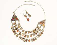 Very Charming Ethnic Multi Gemstone Necklace Set