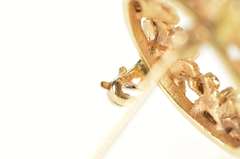 14K Yellow Gold Pearl Inset Flower Daisy Wreath Statement Pin/Brooch