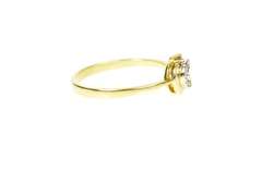 18K Yellow Gold Oval Diamond Inset Geometric Statement Ring