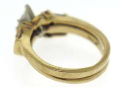 Vintage 14kt Yellow Gold Marquise Diamond Wedding Set