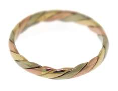 Simple 14kt Tri-Color Gold Twisted Band