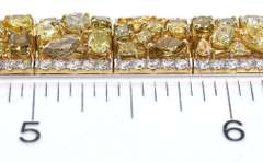 14K White & Yellow Gold Multi-Colored Diamond Bracelet.