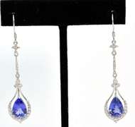 Tanzanite & Diamond Earrings in Platinum
