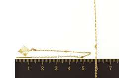 18K Yellow Gold Faceted Citrine Flower Dangle Drop Chain Earrings