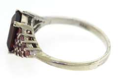 Sterling Silver Red Garnet Ring