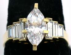 Regal CZ Ring in Yellow Gold