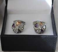 Handsome Pair Jeweled Style Cufflinks By Carelli