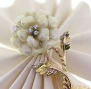 Wonderful 14kt YG Fresh Water Pearl & Diamond Accent Flower Brooch