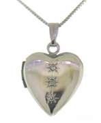 Gorgeous 14kt White Gold Diamond Heart Locket Necklace