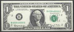 $1 1963-A FRN FANCY NUMBER B 65840000 E Very Ch New
