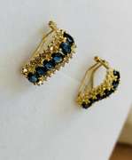 14kt Gold Sapphire & Diamond Earrings