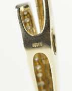 14K Yellow Gold Diamond Inset Criss Cross Bar Statement Pendant