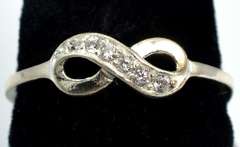 Dainty CZ Infinity Ring in Sterling Silver