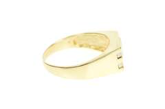 14K Yellow Gold Men's Diamond Two Tone Squared Wedding Ring