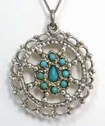 Vintage Sterling Silver Turquoise Necklace