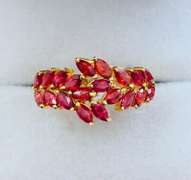 Red Sapphire Cocktail Ring in 14kt Gold