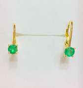 14kt Gold Emerald Earrings