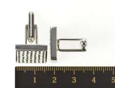 Sterling Silver Ermenegildo Zegna Square Cubic Zirconia Cuff Links