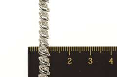 10K White Gold 1.77 Ctw Diamond Graduated Wavy Link Tennis Necklace