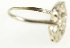 10K White Gold Retro Heart Sweetheart Anniversary Promise Ring