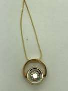 14K GOLD DIAMOND SOLITAIRE NECKLACE