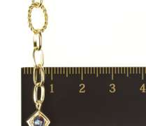 14K Yellow Gold 7.5mm Fancy Cable Chain Topaz Tourmaline Bracelet