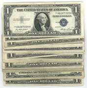Nice Lot of 45 1935 $1 Blue Seal Silver Certificates