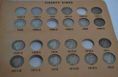 Barber or Liberty Dime book 48 coins