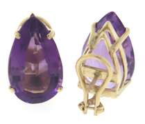Fabulous Amethyst Pear Stud Earrings