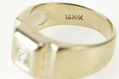 14K Yellow Gold 0.36 Ct Men's Diamond Retro Solitaire Wedding Ring