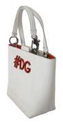 DOLCE & GABBANA  White #DG Women Hand Tote Borse Leather BEATRICE Bag
