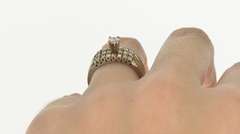 14K White Gold 0.85 Ctw Diamond Engagement Bridal Set Ring