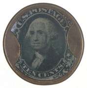George Washington 10 Cents U.S. Encased Postage