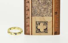 18K Yellow Gold 3.3mm Sapphire Diamond Flush Wedding Band Ring