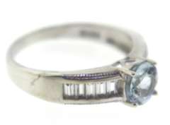 Sterling Silver Auamarine Ring
