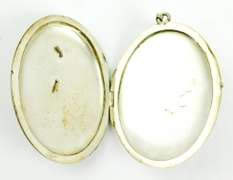 Large Vintage Alpaca Silver Rose Locket