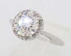 GIA Certified 1.72CTW Diamond Halo Engagement Ring