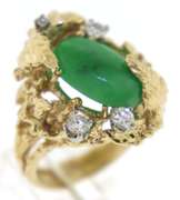 Jade & Diamond Ring in Yellow Gold