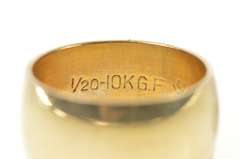 Gold Filled 9.7mm Rounded Simple Plain Wedding Band Ring