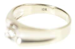 10K White Gold Men's Squared Diamond Solitaire Wedding Ring