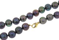 Elegant Peacock Black Pearl Necklace